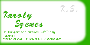 karoly szemes business card